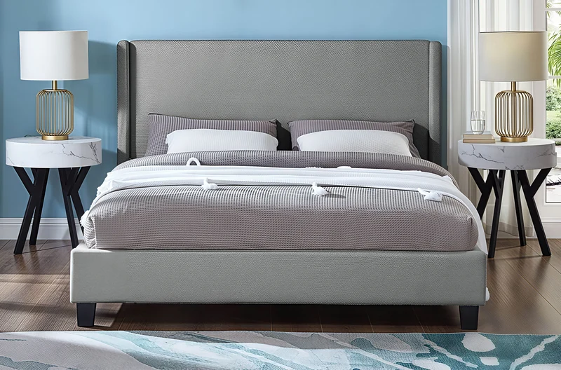 SERELYN™ – BOUCLÉ UPHOLSTERED PLATFORM BED – T2192