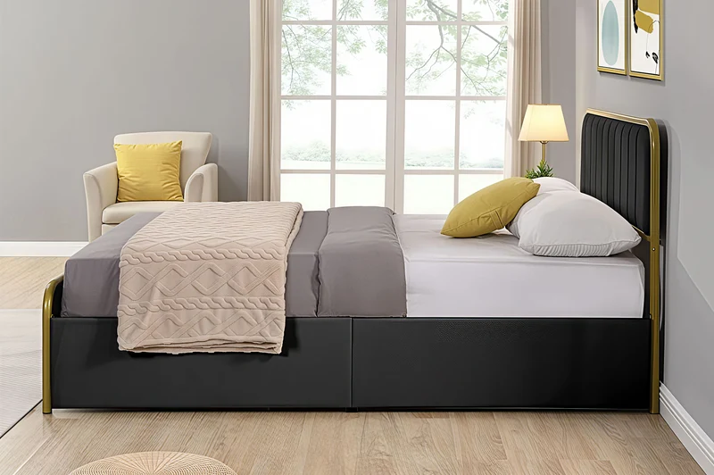 AUREX™ – LUXURY VELVET STORAGE PLATFORM BED – T2334