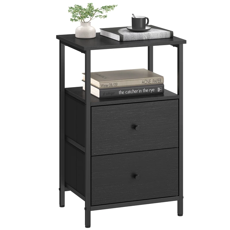 BELLAH Collection - Table de Nuit, Table de Chevet avec Tiroirs en Tissu