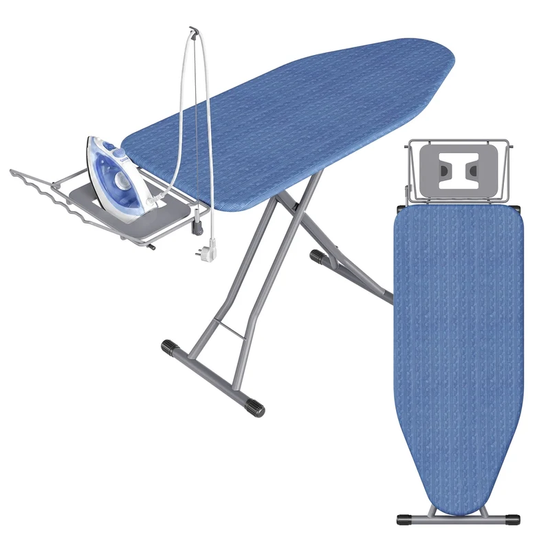 Table à repasser pliante réglable avec accessoires pratiques
