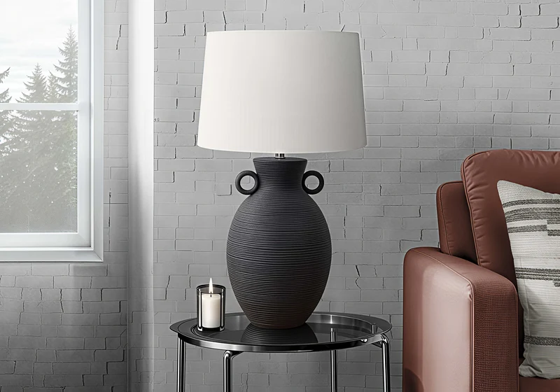 AMARA VESSEL™ – TEXTURED CERAMIC TABLE LAMP – I 9944