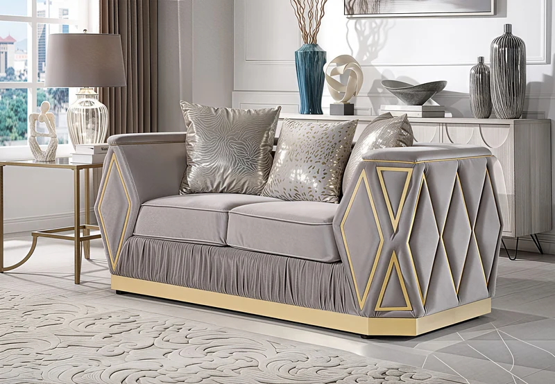 KIBALI™ – MODERN GLAM VELVET SOFA SET – L8725