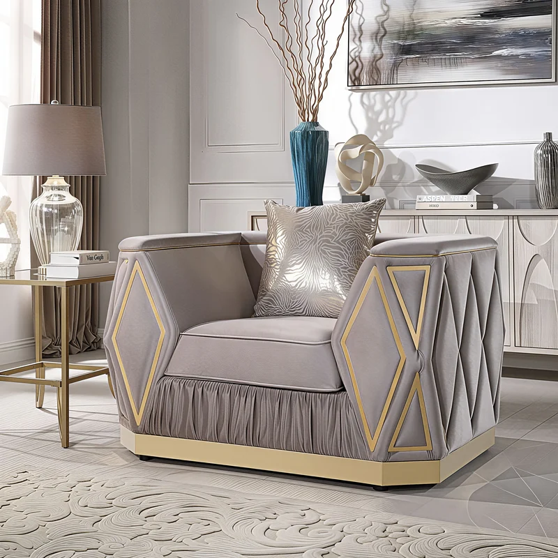 KIBALI™ – MODERN GLAM VELVET SOFA SET – L8725