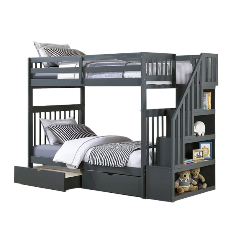 EVEREST WOOD™ – SINGLE OVER SINGLE STAIRCASE BUNK BED – B-1845