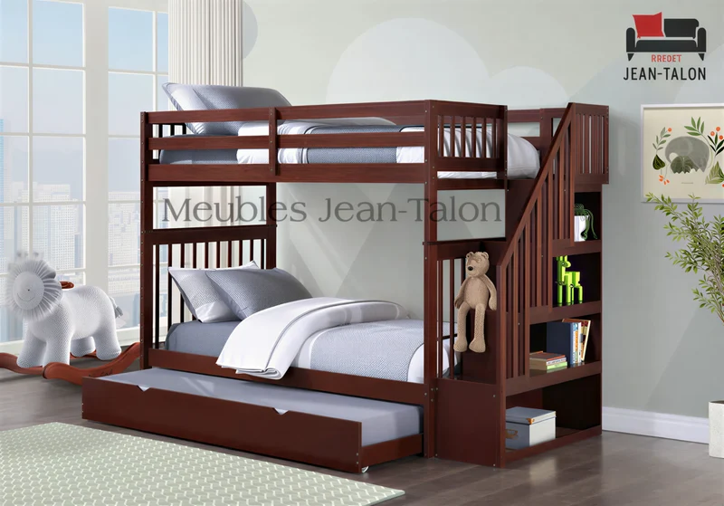 EVEREST WOOD™ – SINGLE OVER SINGLE STAIRCASE BUNK BED – B-1845