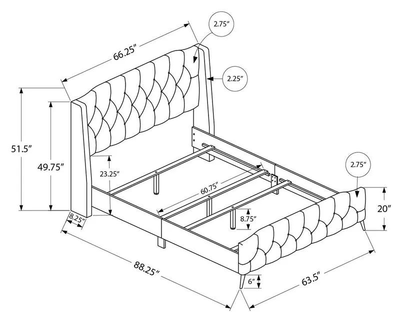 AVÉLINE™ – UPHOLSTERED BED – I-6045Q