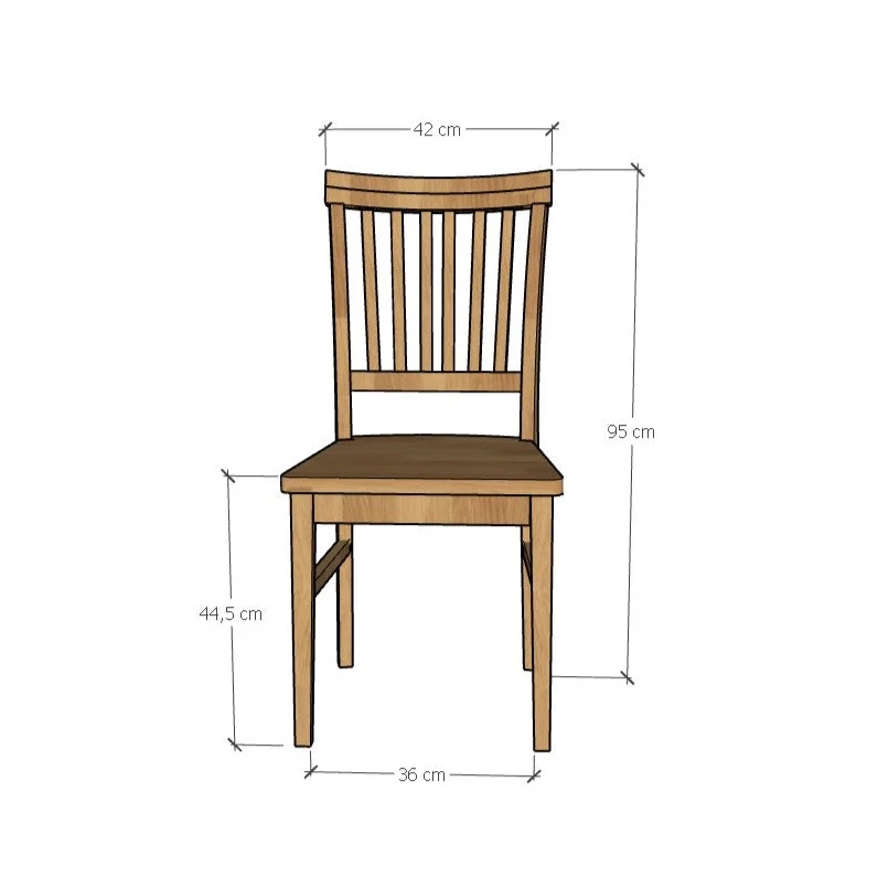 Lot de 2 ou 4 chaises de salle à manger en chêne massif de Provence | NordicStory