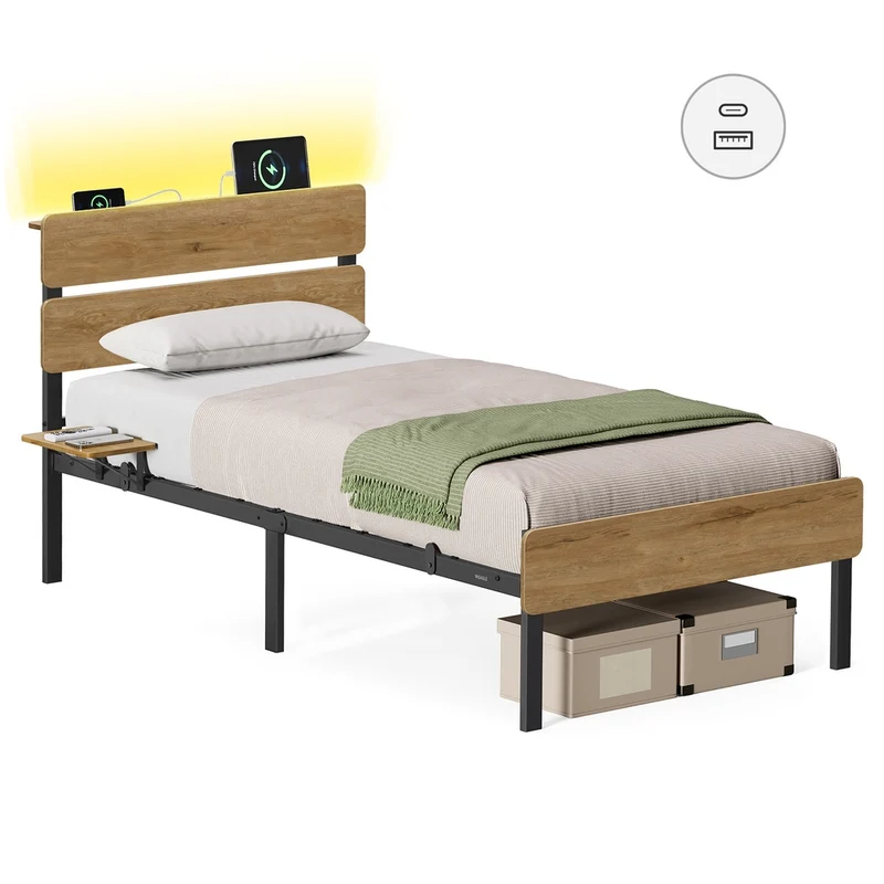 Cadre lit simple LED