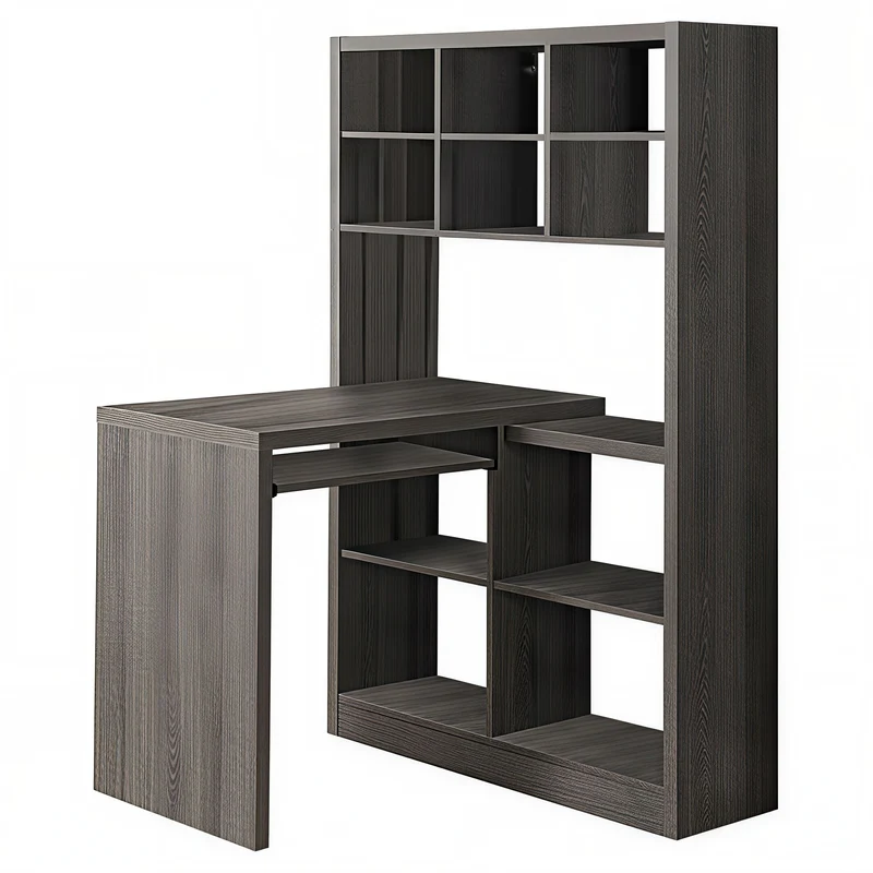 STRAVION™ – L-SHAPED CORNER COMPUTER DESK WITH BOOKCASE – I 7022