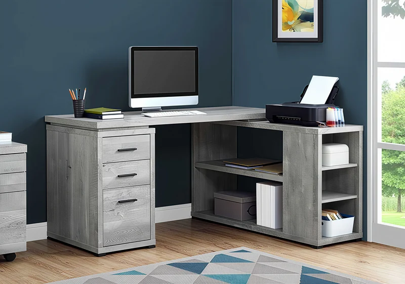 VANTEX CORNER™ – L-SHAPED RECLAIMED OFFICE DESK – I 7421
