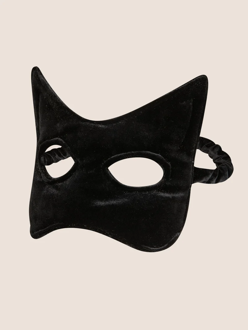 Masque chat noir en velours