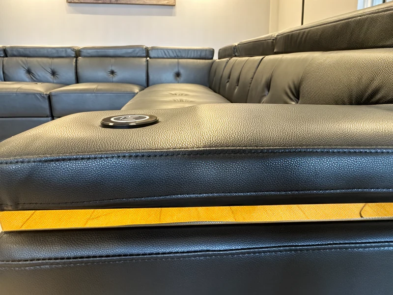 EleganceLounger™ Premium Leather Power‑Headrest Sectional – 6274