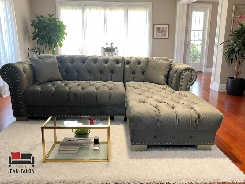 MajestiLuxe™ Velvet Sectional Sofa Set – 6247