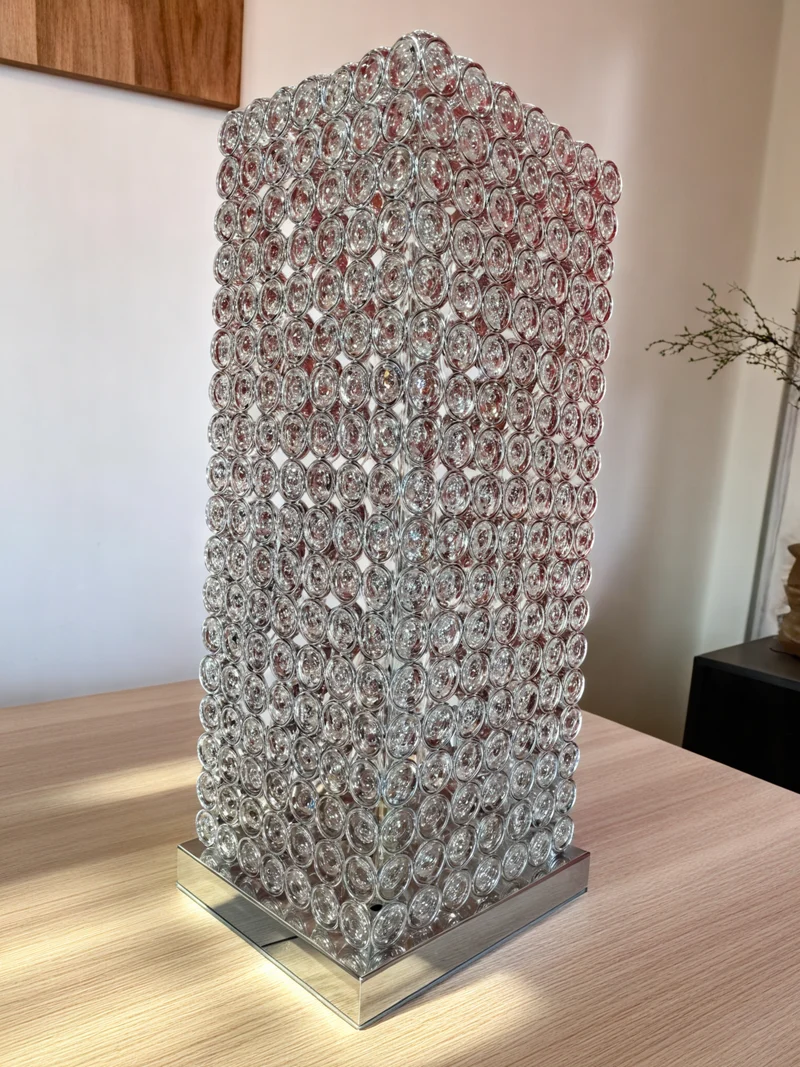 Crystal Mosaic Column Table Lamp