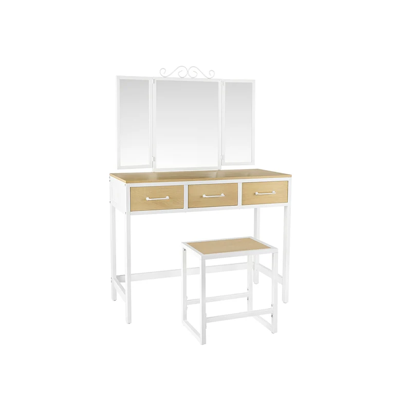Coiffeuse avec tabouret blanc