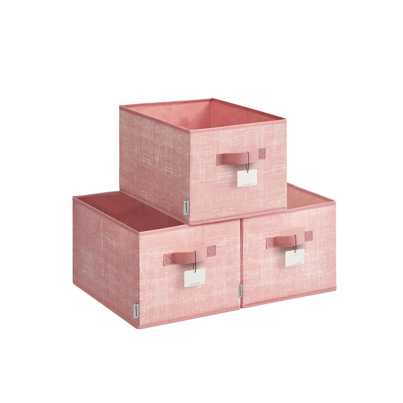 Boîtes de rangement pliables lot de 3 tissu