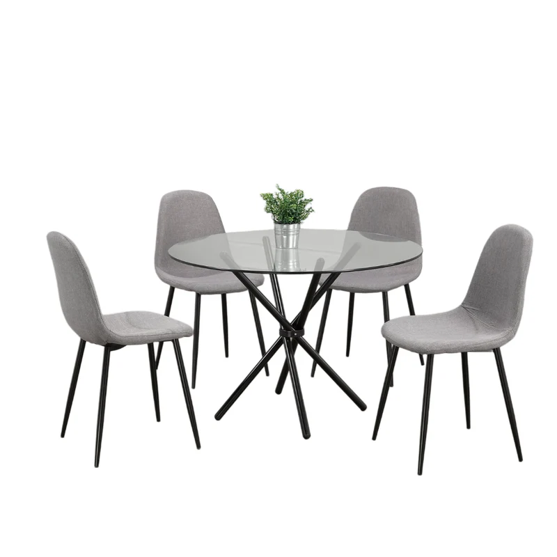 Modern Clear Glass Dining Set – Model T-1429