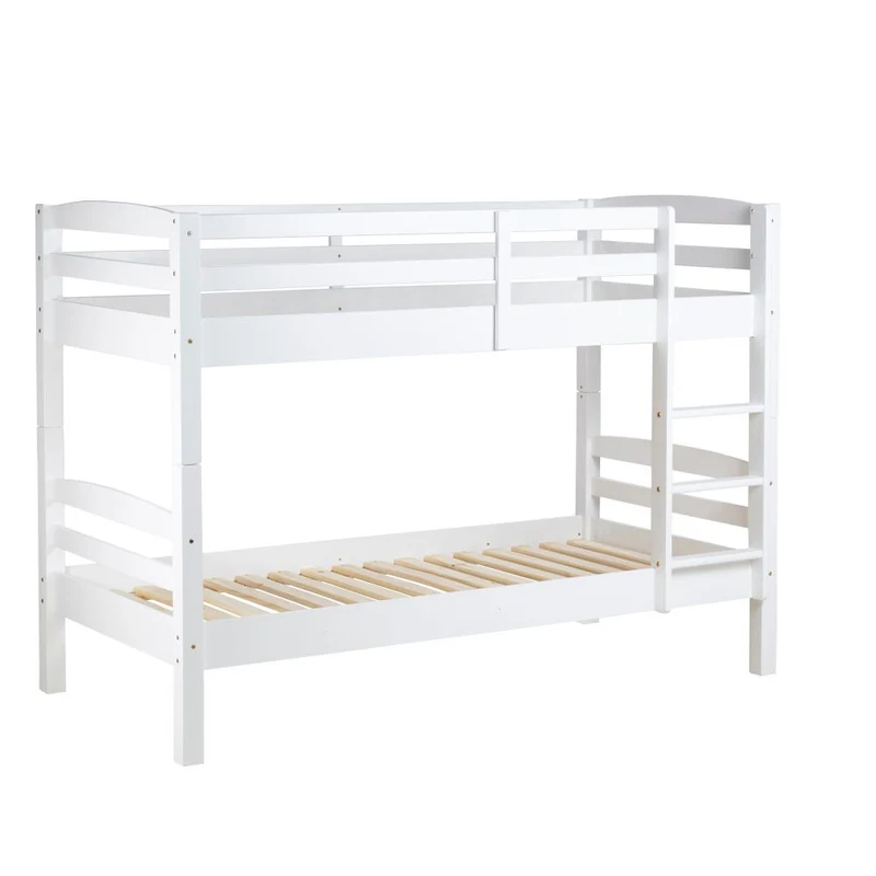 Lit superposé 80x190cm pin massif blanc KIRK