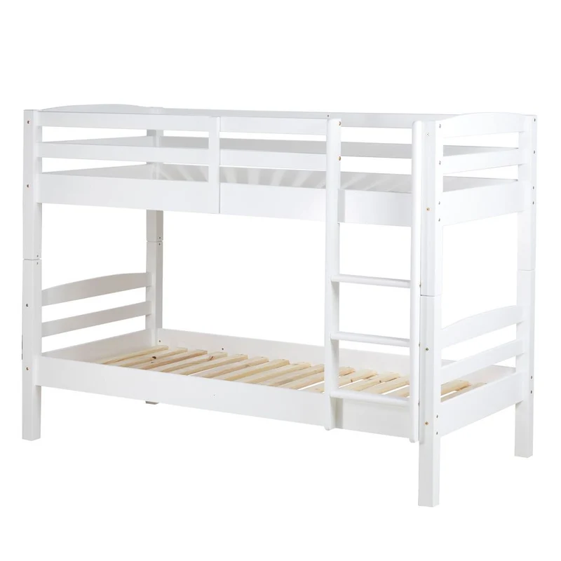 Lit superposé 80x190cm pin massif blanc KIRK