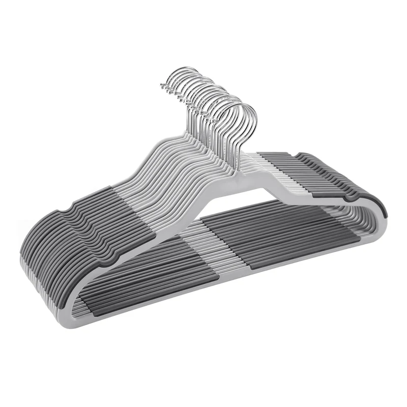 20 Cintres antidérapants gris