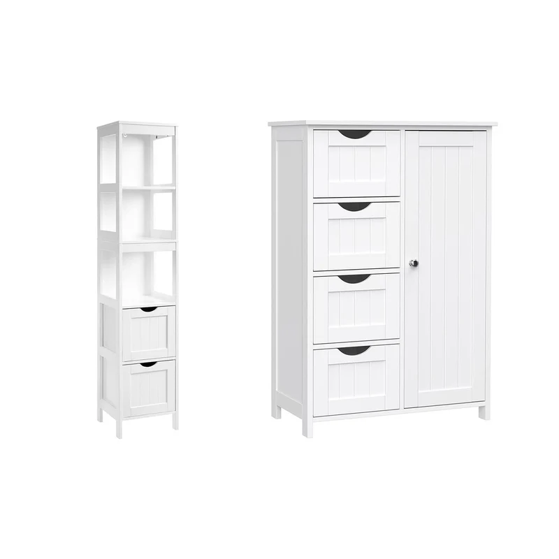 2 Meubles salle de bain blanc