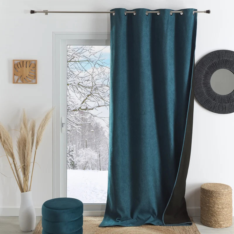 Rideau KONFOR Bleu Paon 140x260