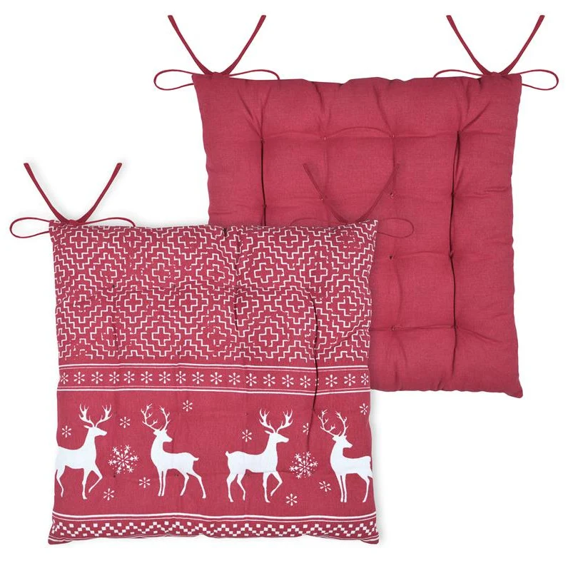 Galette de chaise ARBIN cerfs rouge