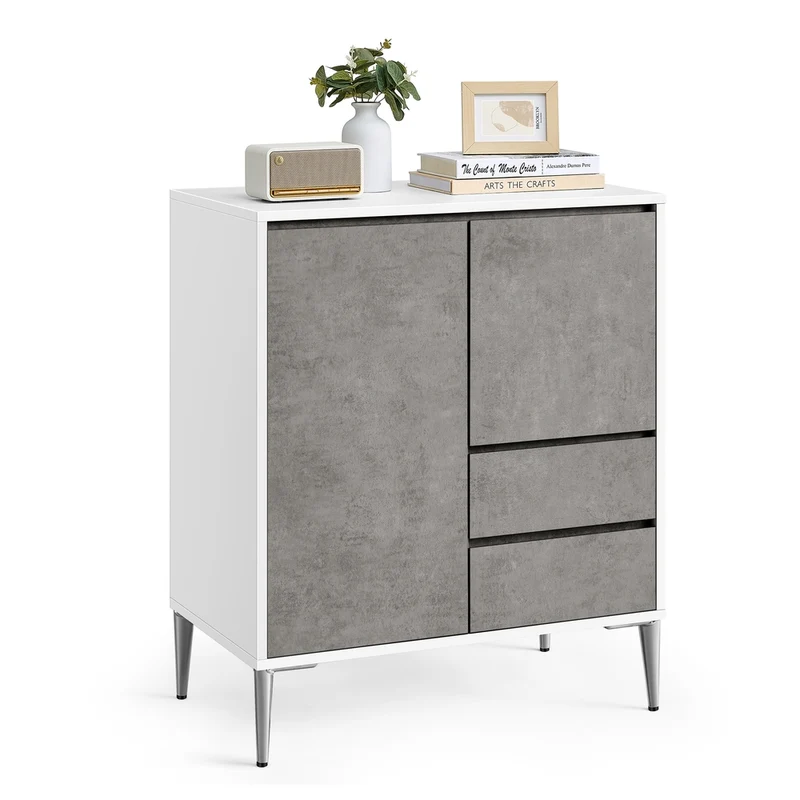 Buffet avec 2 tiroirs blanc nuage