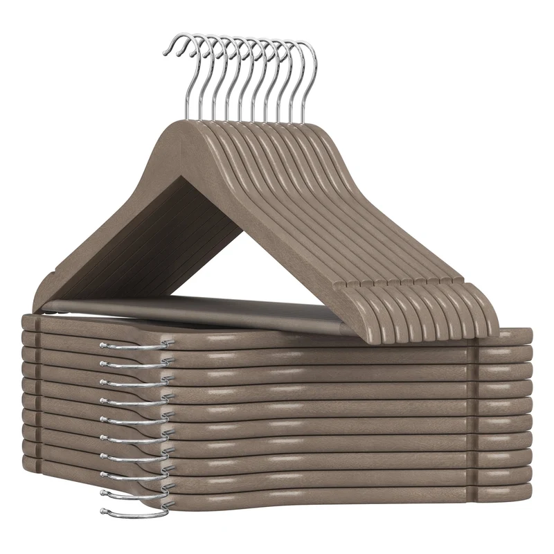 Cintres bois antidérapant crochet pivotant