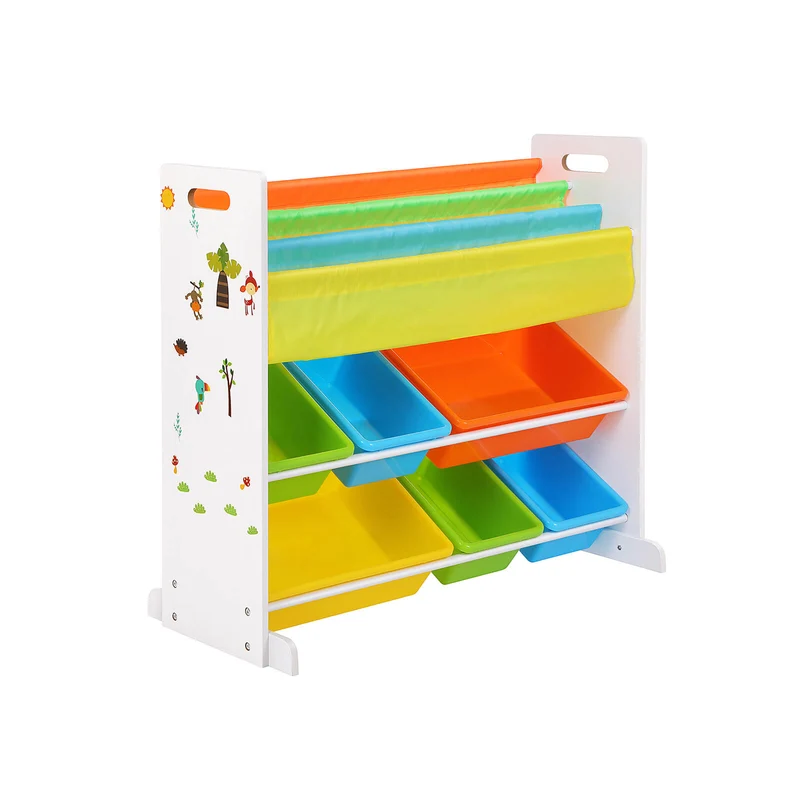 Meuble jouets livres multicolore