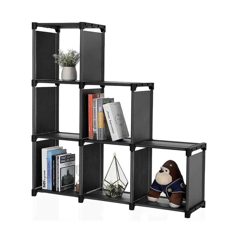 Meuble modulable 6 cubes noir