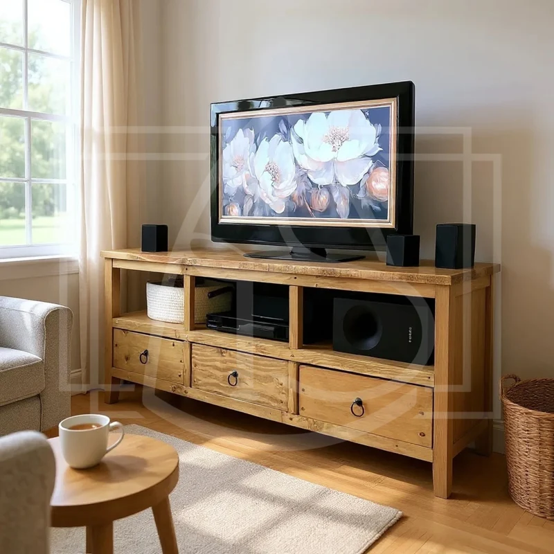 ✨ Meuble TV Denali – bois massif, 130x45x60