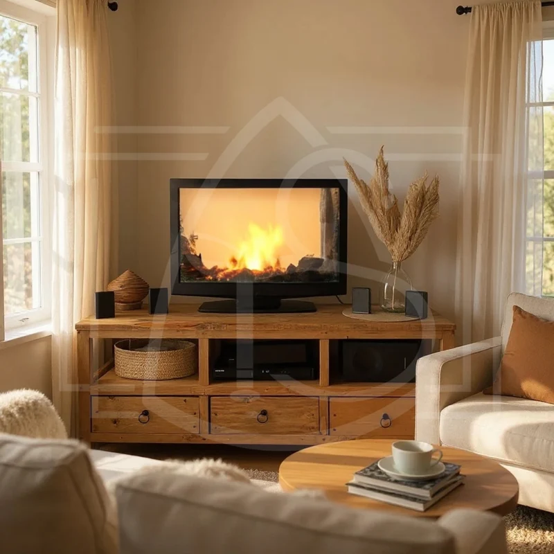 ✨ Meuble TV Denali – bois massif, 130x45x60