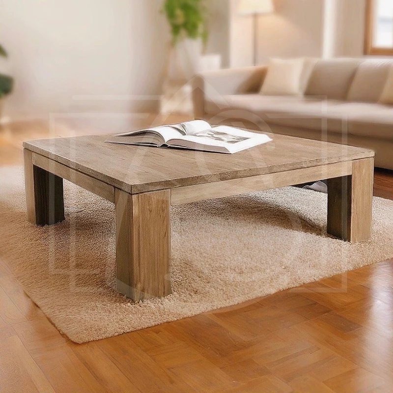 Table Basse de Salon carrée en Bois Massif
