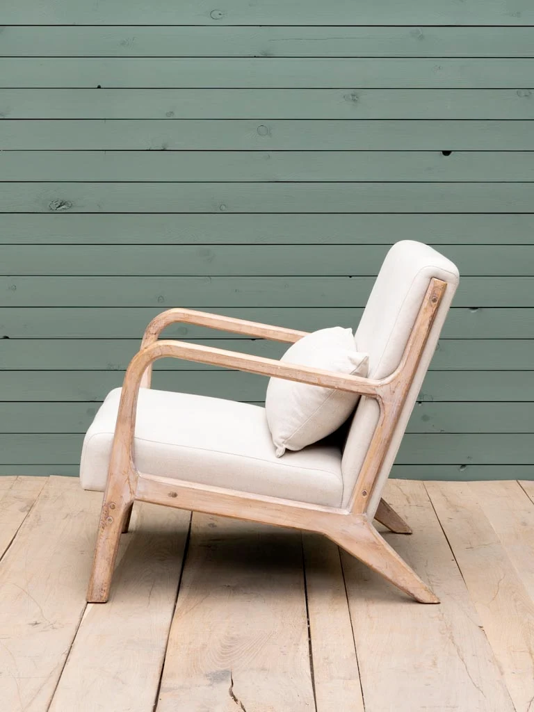 Fauteuil Beige Coton & Lin Chassepierre