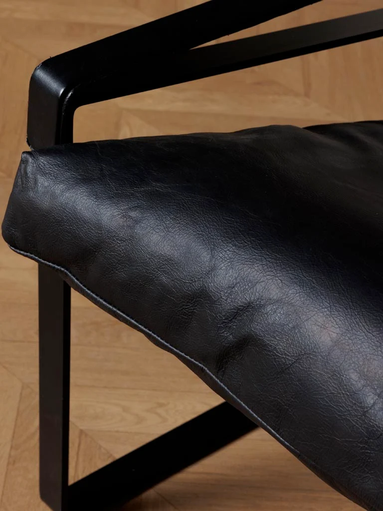 Fauteuil Lounge Cuir Noir Gabor