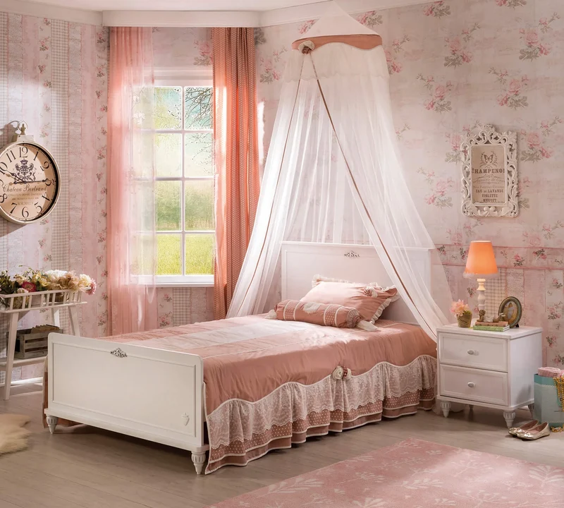 Lit coffre enfant - 100x200 / 120x200 - Lit romantique