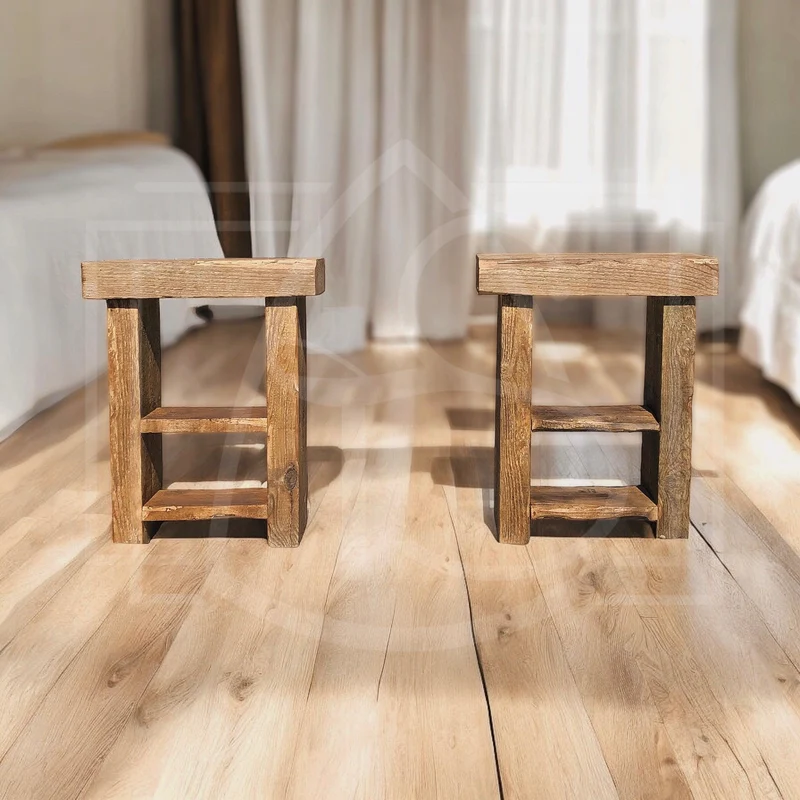 Table de chevet en bois recyclé de Grange