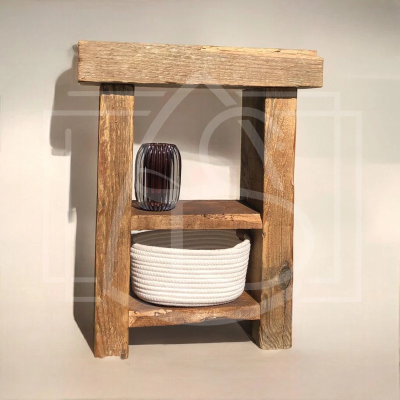 Table de chevet en bois recyclé de Grange