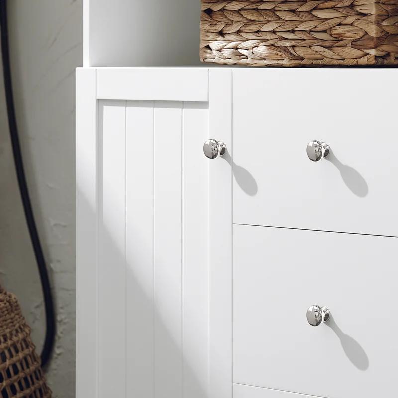 SoBuy BZR107-W Meuble de Rangement Salle de Bain, Meuble Demi-Colonne, Meuble Bas, Armoire Toilettes WC, Placard