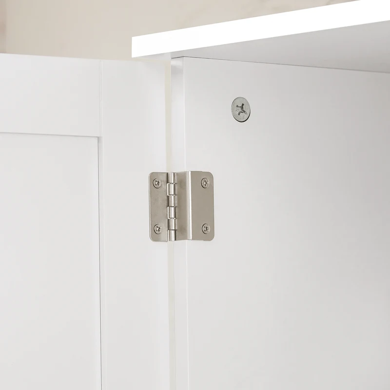 SoBuy BZR103-W Armoire Haute Murale Placard Mural Meuble Haut de Salle de Bain Meuble Suspendu Meuble Murale