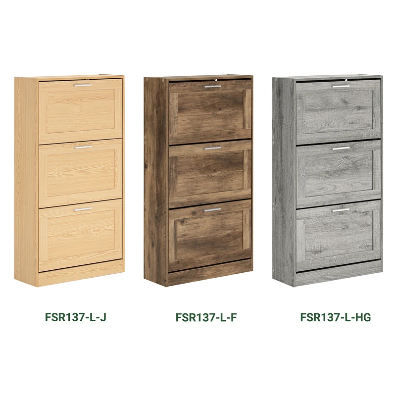 SoBuy FSR137-L-J Meuble à Chaussures à Abattants 3 Niveaux Grande Capacité – Rangement Discret pour Entrée