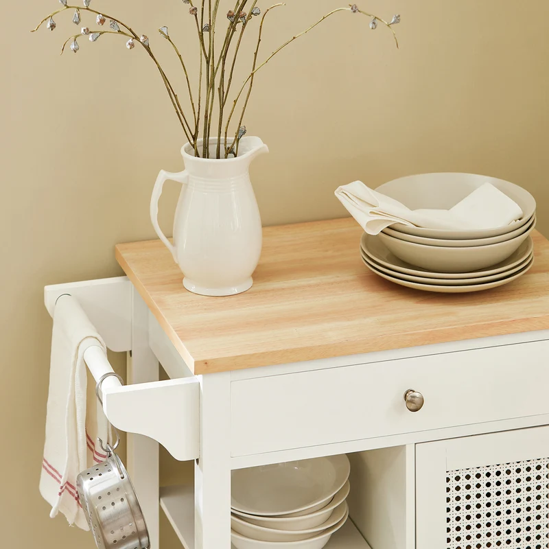 SoBuy FKW46-II-WN Desserte roulante Chariot de Service Chariot de Cuisine Meuble de Rangement avec Aspect Grillagé