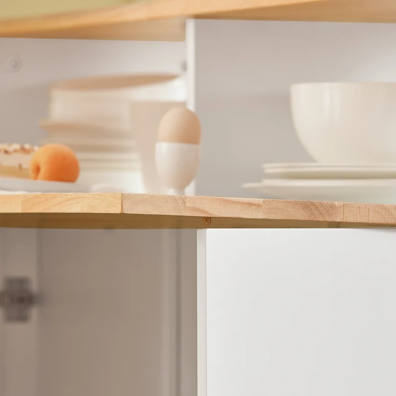 SoBuy FSB36-WN Buffet de Rangement avec Portes Coulissantes et Plan de Travail Extensible, Armoire de Cuisine, Meuble Multifonction 110×66×97 cm
