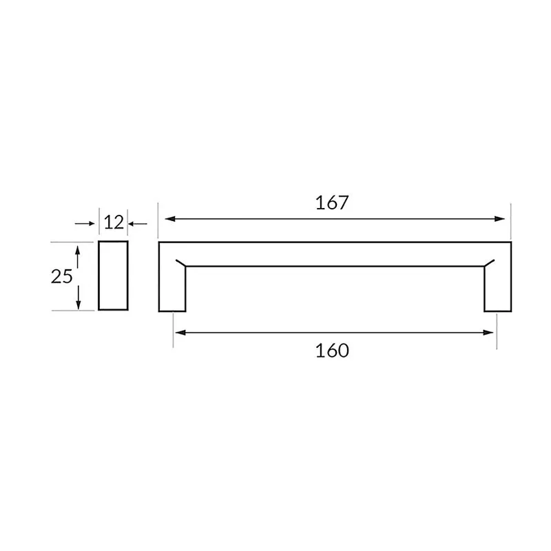 Poignée R71197 nickel brossé 160 mm