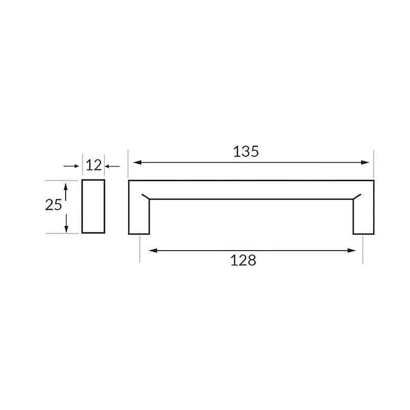 Poignée R71197 nickel brossé 128 mm