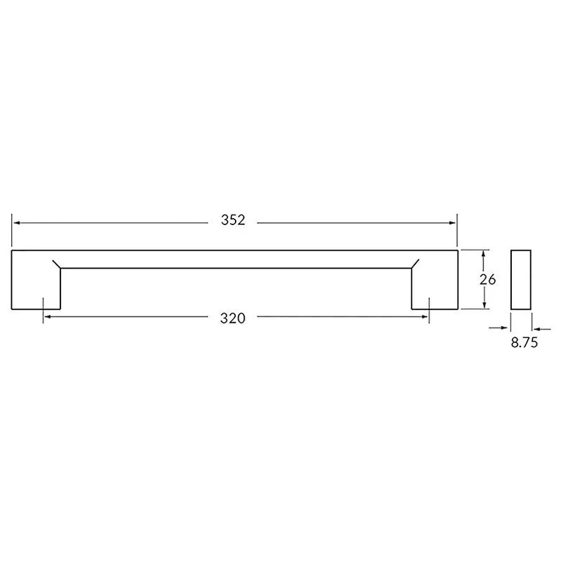 Poignée R71016 gris 320 mm
