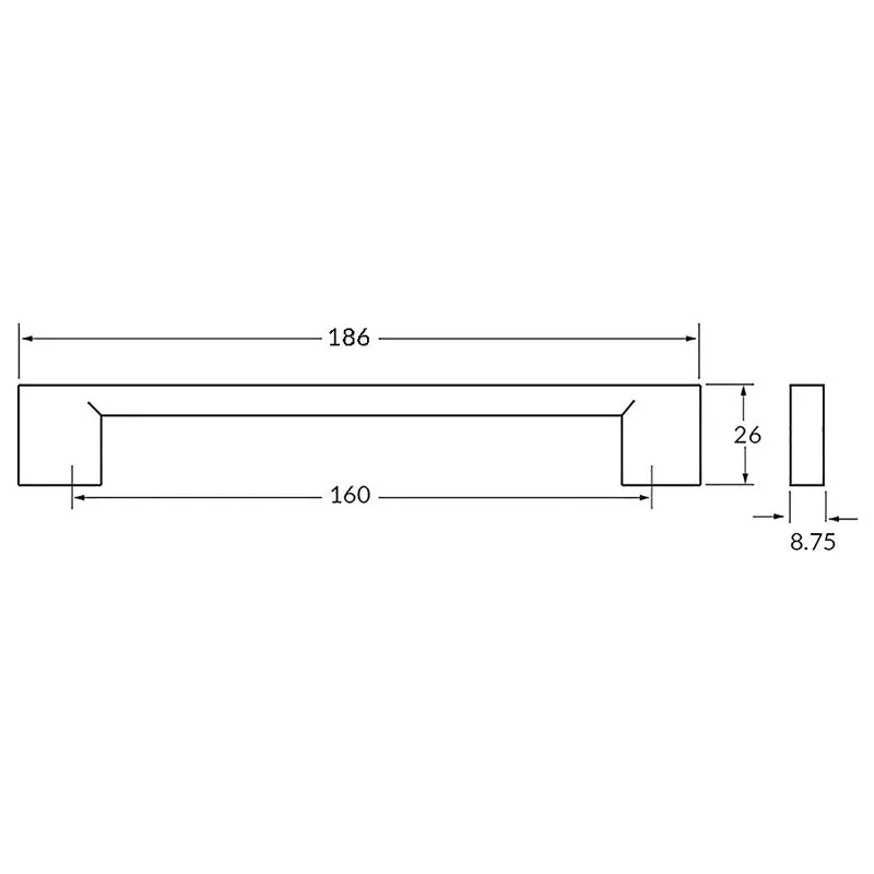 Poignée R71016 noir 160 mm