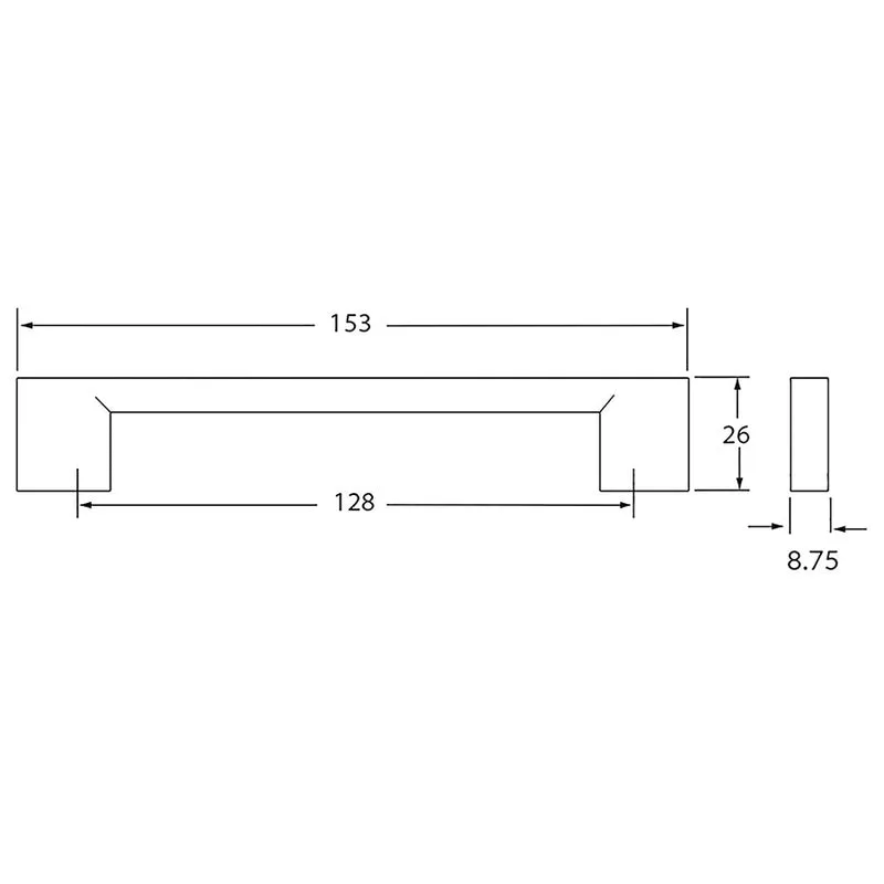 Poignée R71016 nickel brossé 128 mm