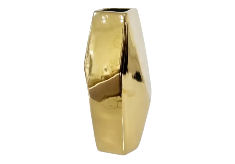 Vase sculptural doré effet miroir - Mirano
